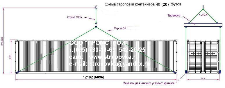 Схема строповки блок контейнера